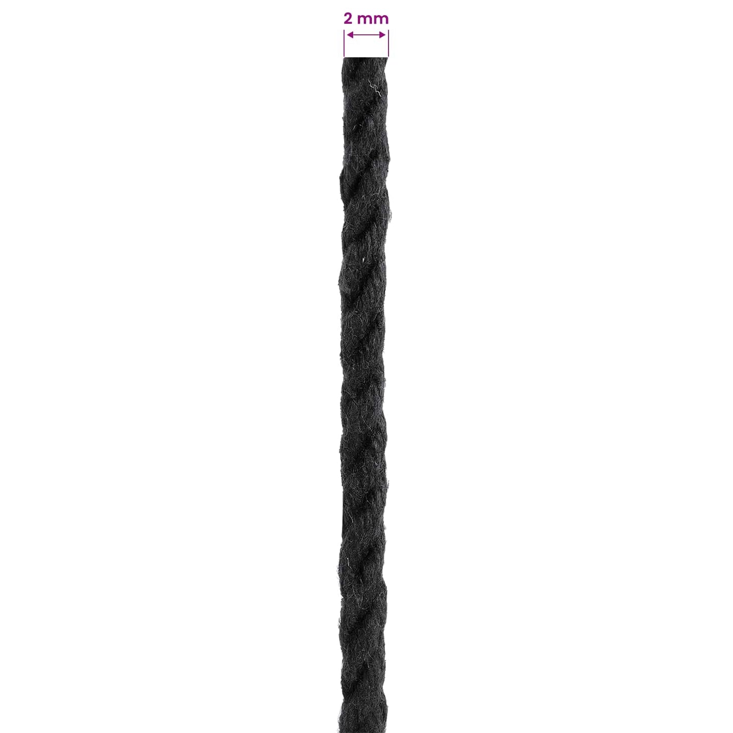 Corda 2 pcs Nero Cotone | homemem39
