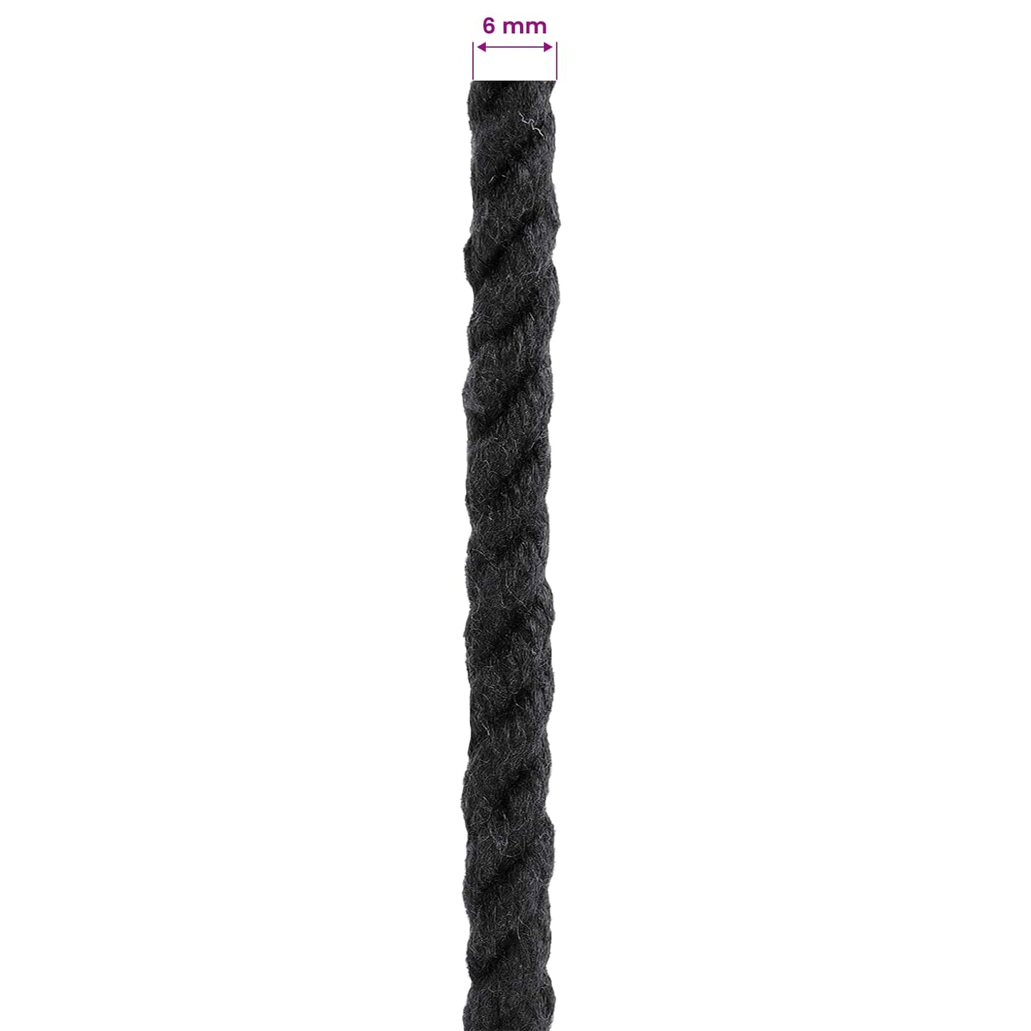 Corda Nero 0,6 x 0,6 x 10000 cm Cotone | homemem39