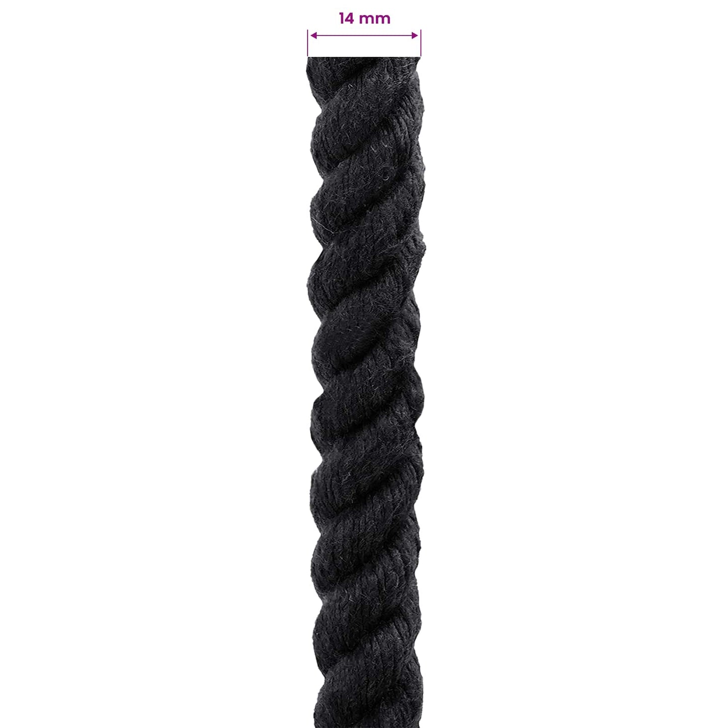 Corda Nero 1,4 x 1,4 x 2500 cm Cotone | homemem39
