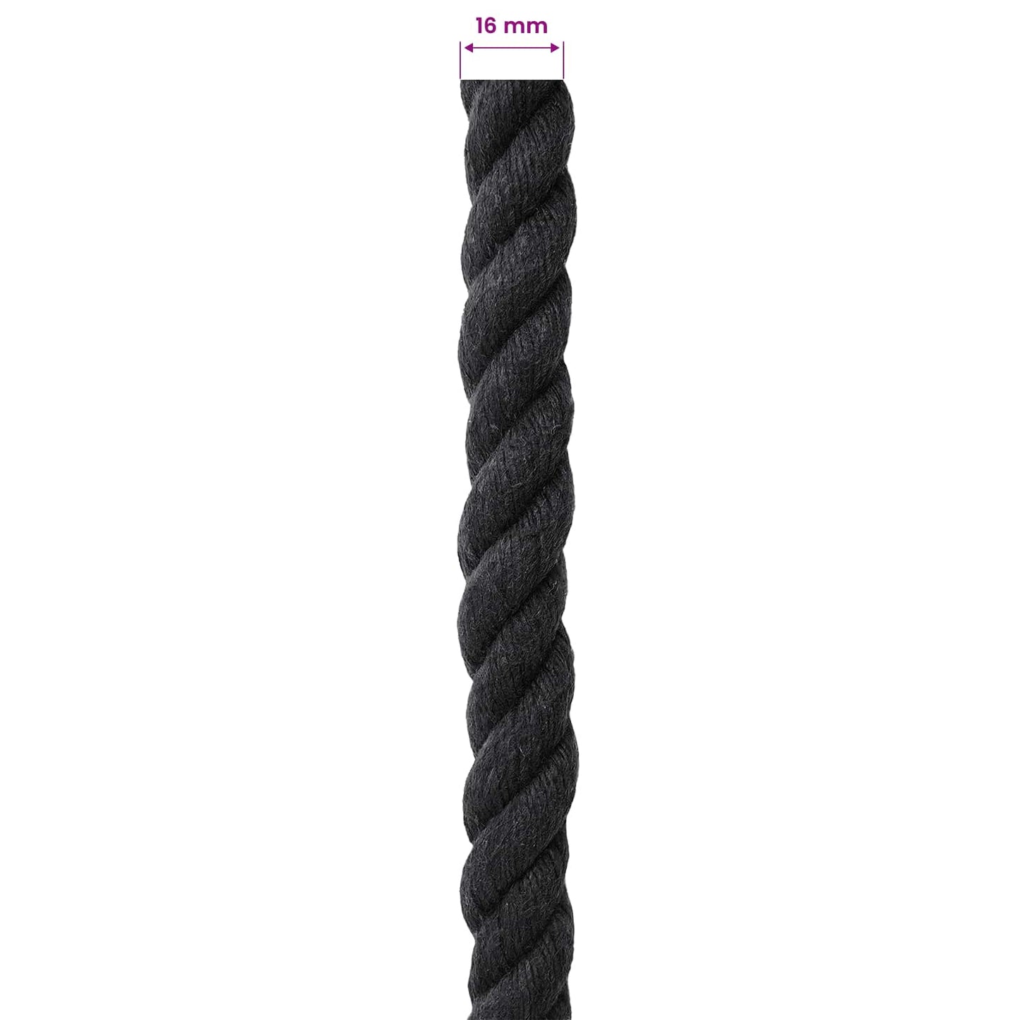 Corda Nero 1,6 x 1,6 x 10000 cm Cotone | homemem39