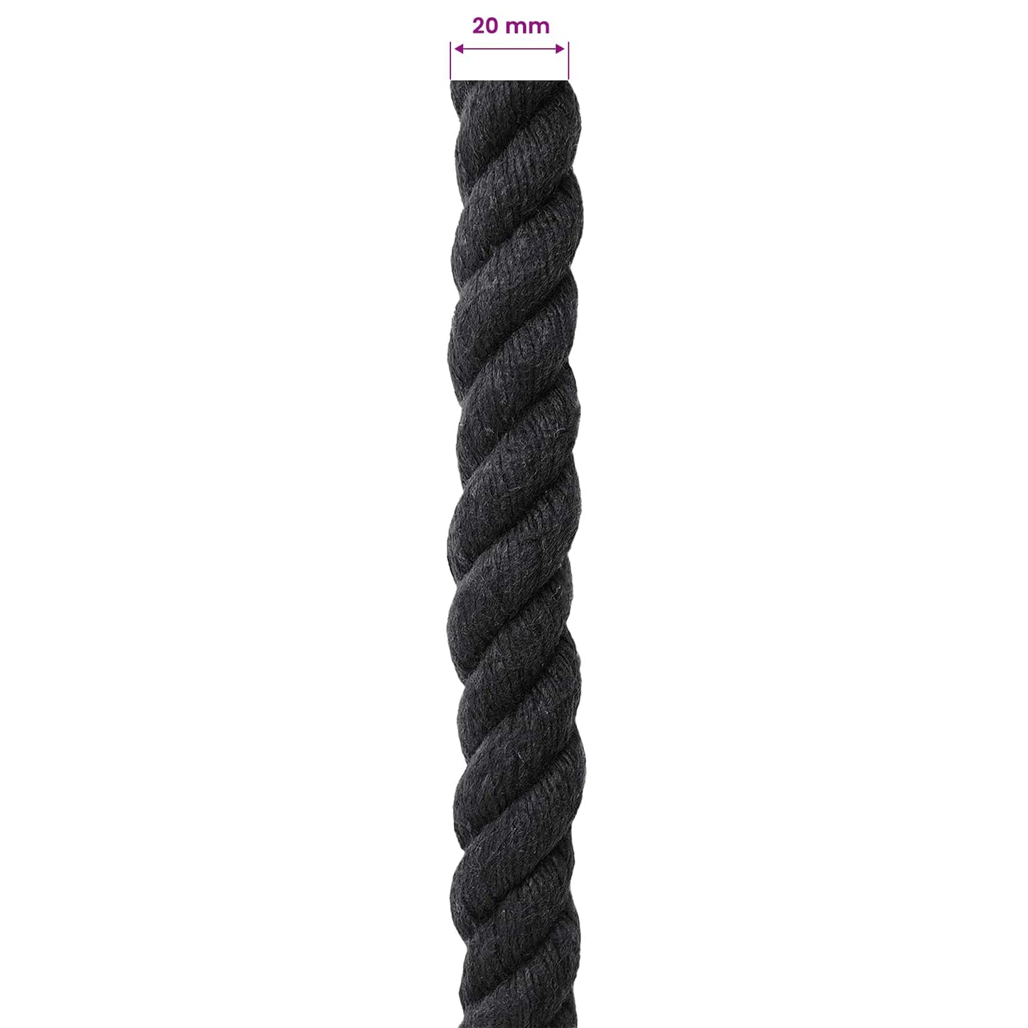 Corda Nero 2 x 2 x 2500 cm Cotone | homemem39