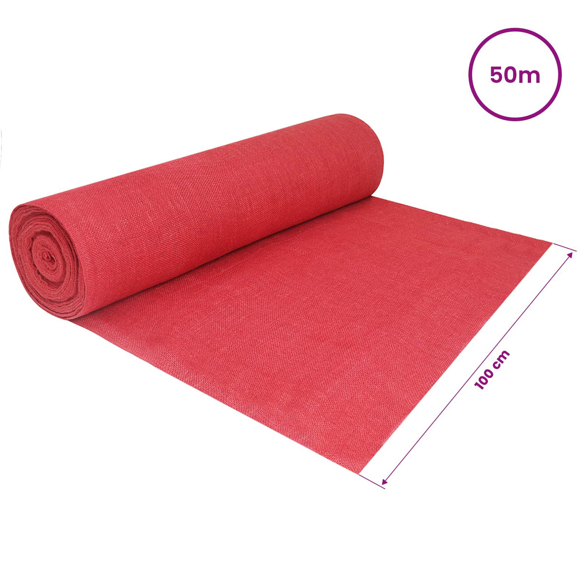 Rotolo di Juta 200 x 5000 cm Rosso | homemem39