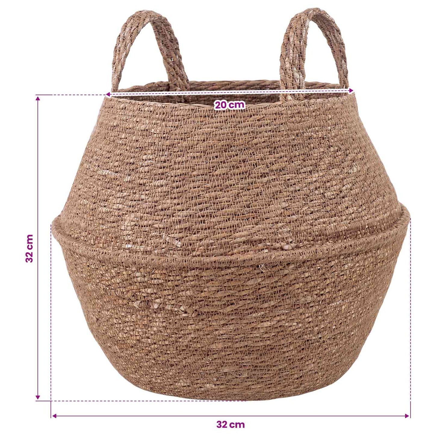 Vaso da fiori con manici 2 pcs Naturale Ø 32 x 32 cm | homemem39