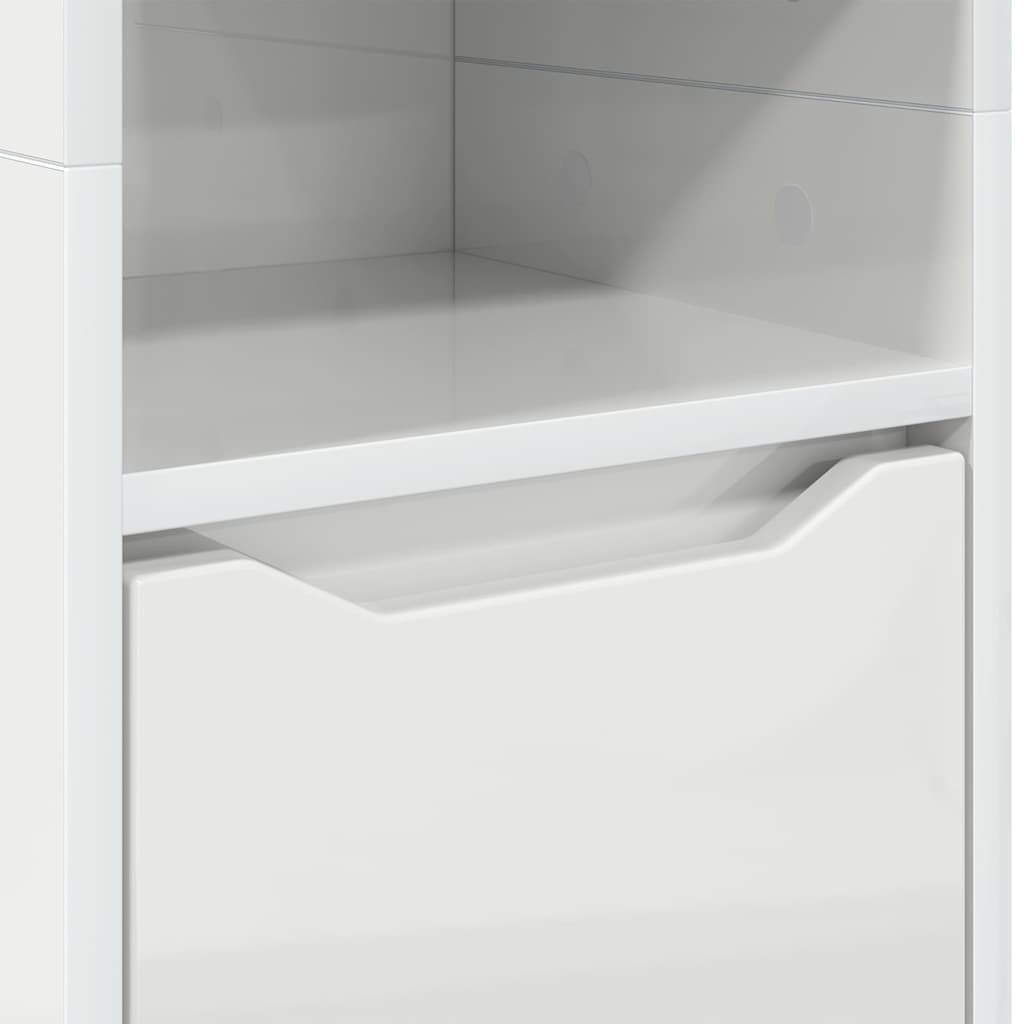 Mobile da Bagno Bianco Lucido 30,5 x 30 x 195 cm | homemem39
