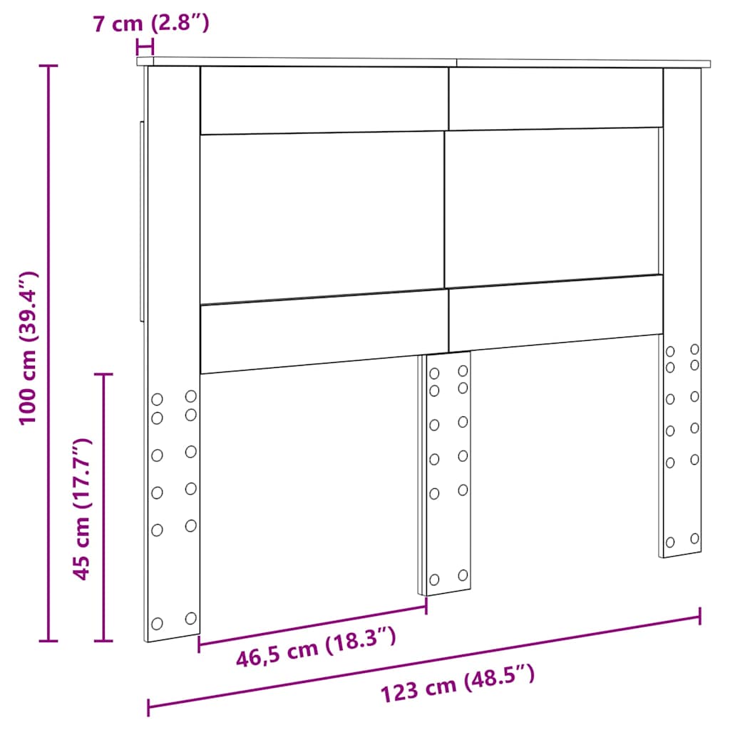 Testiera con testiera Legno vecchio 120 cm Legno multistrato