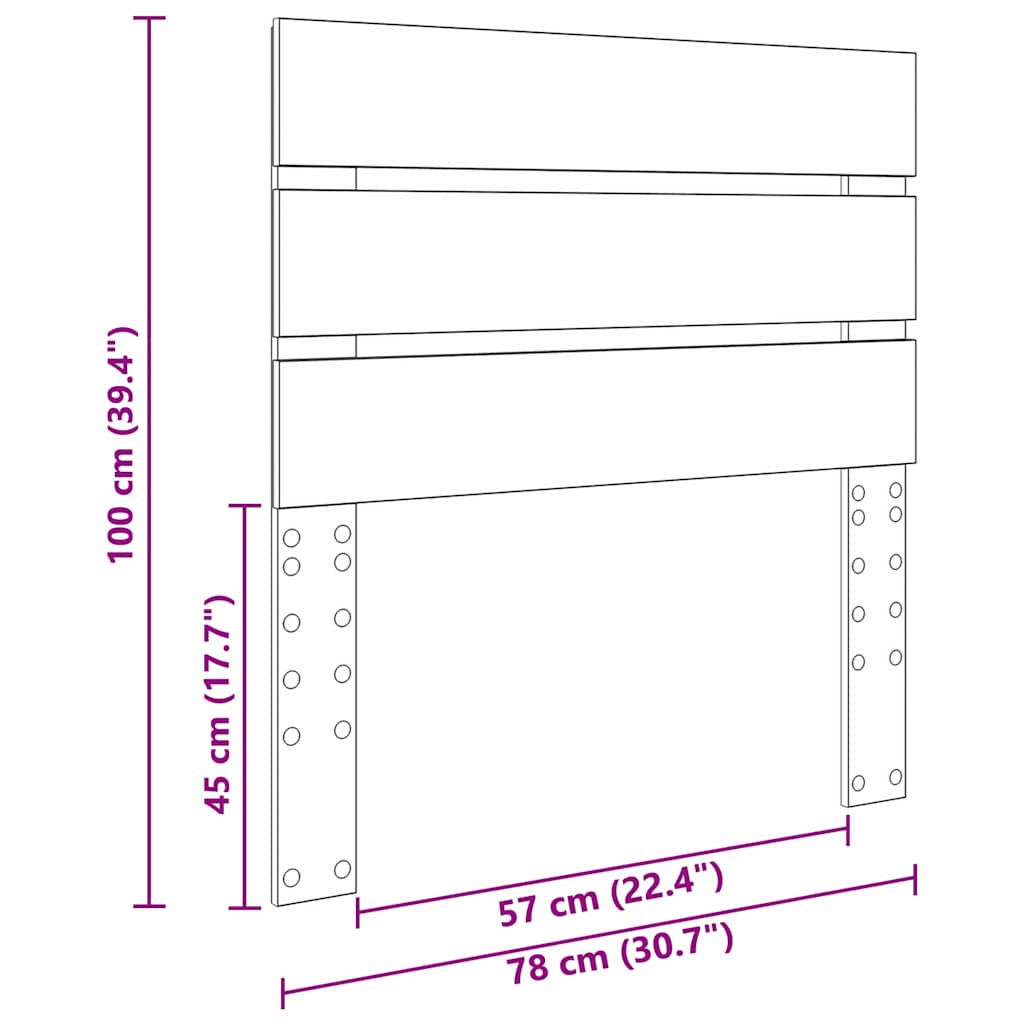 Testiera con testiera Legno vecchio 75 cm Legno multistrato