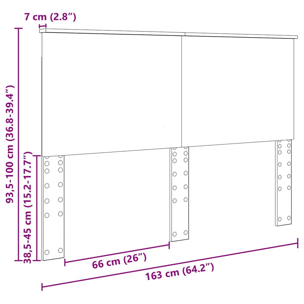 Testiera con testiera Grigio Sonoma 160 cm Legno multistrato