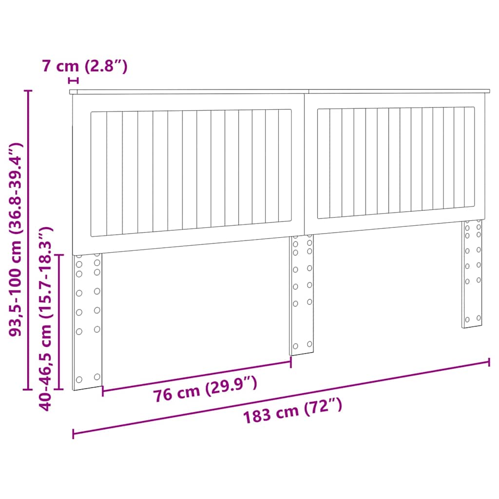 Testiera con testiera Grigio Sonoma 180 cm Legno multistrato