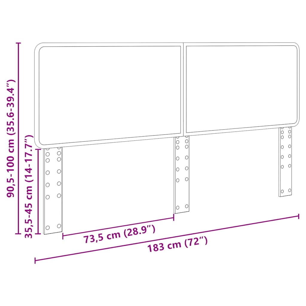 Testiera con testiera Bianco 180 cm Legno multistrato