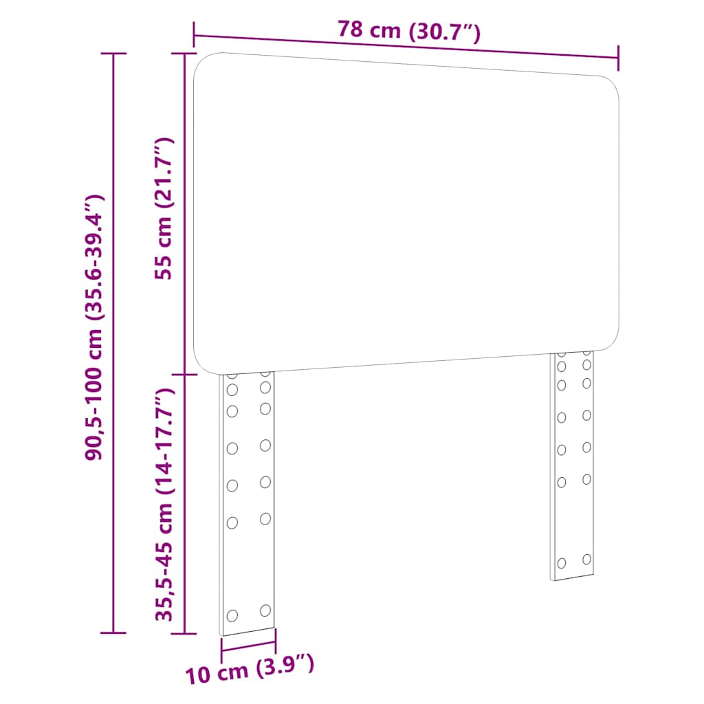Testiera con testiera Bianco 75 cm Legno multistrato