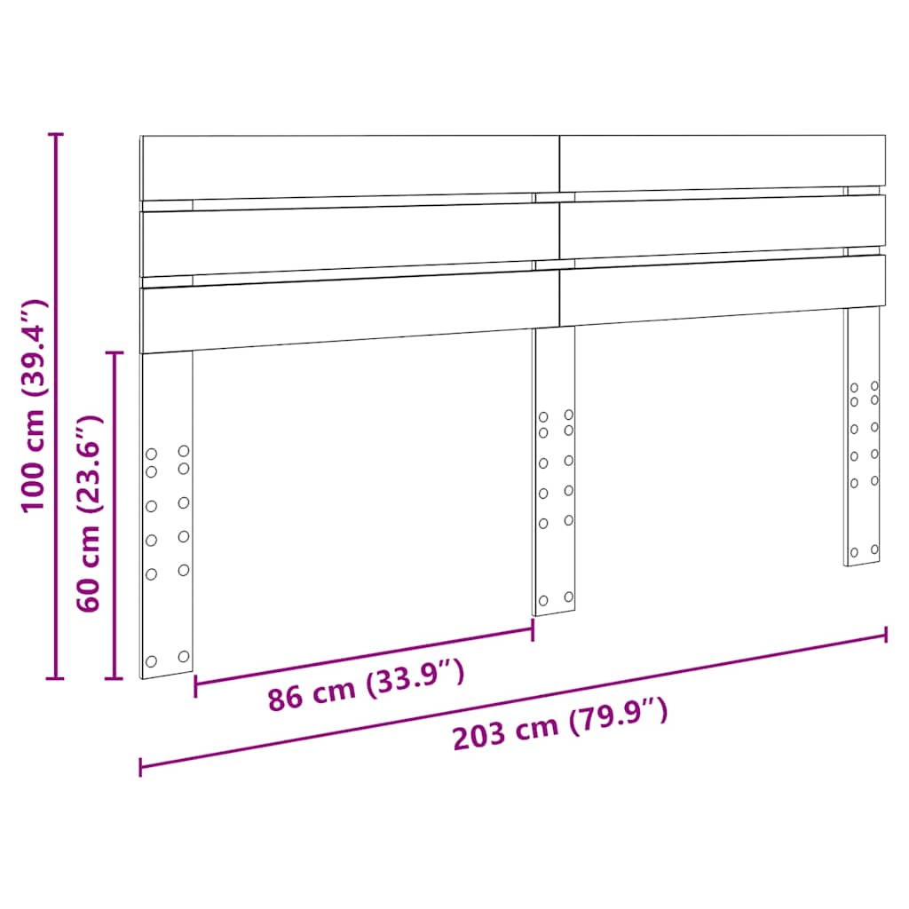 Testiera Rovere artigianale 200 cm Legno multistrato