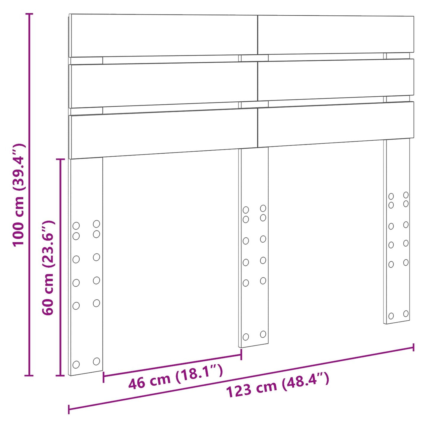 Testiera Grigio cemento Legno multistrato | homemem39