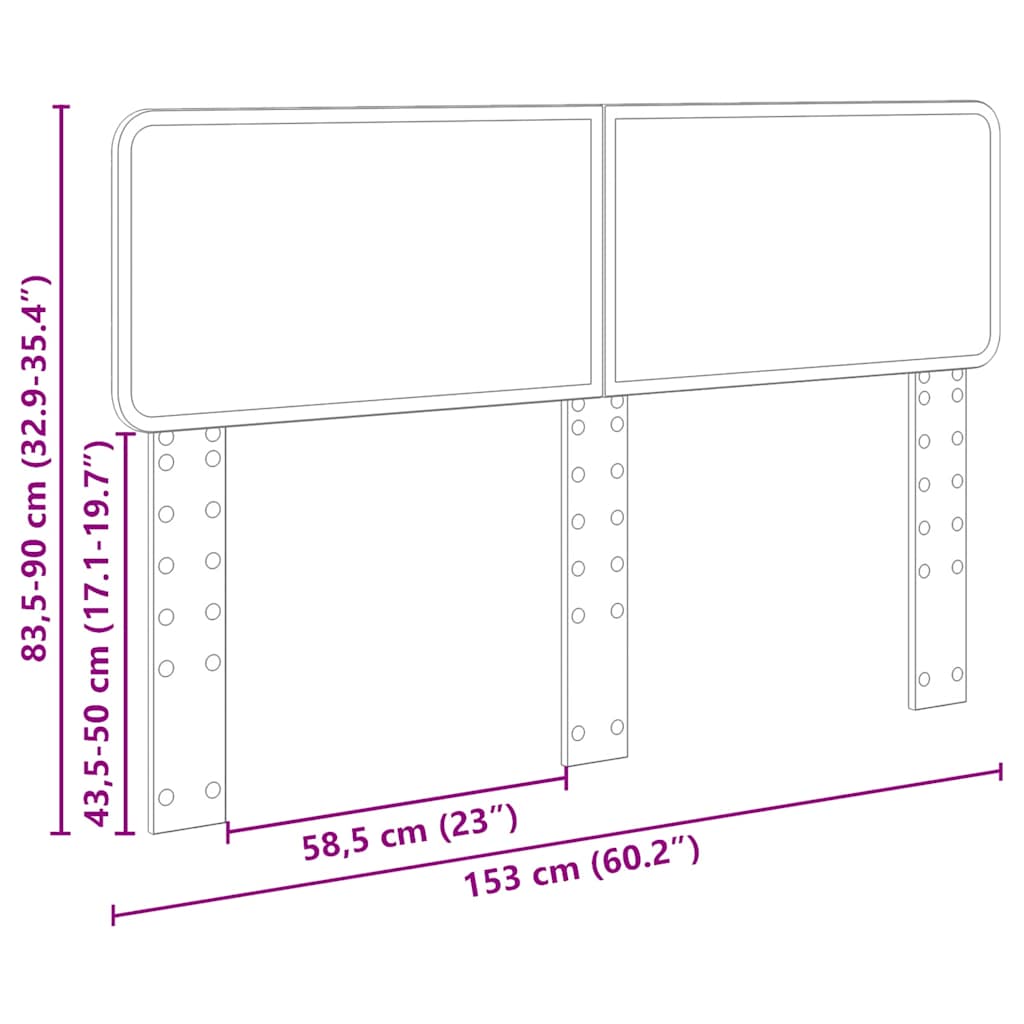 Testiera con testiera Grigio cemento 150 cm Legno multistrato