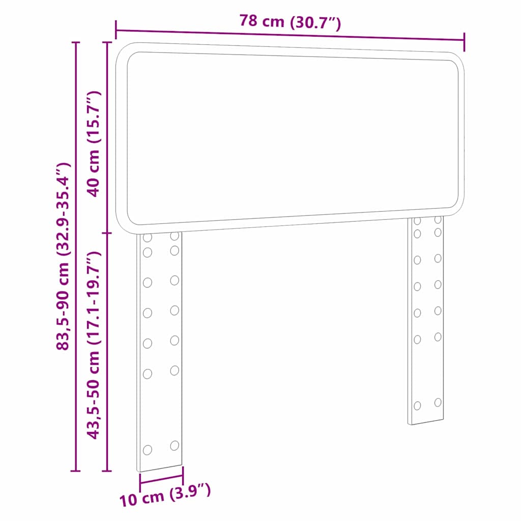 Testiera con testiera Rovere fumé 75 cm Legno multistrato