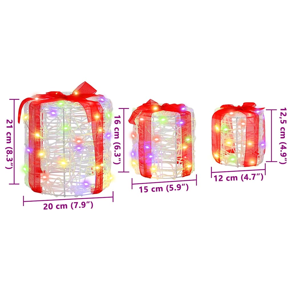Decorazione Scatola Regalo 3 pcs colorato 20 x 20 x 21 cm | homemem39