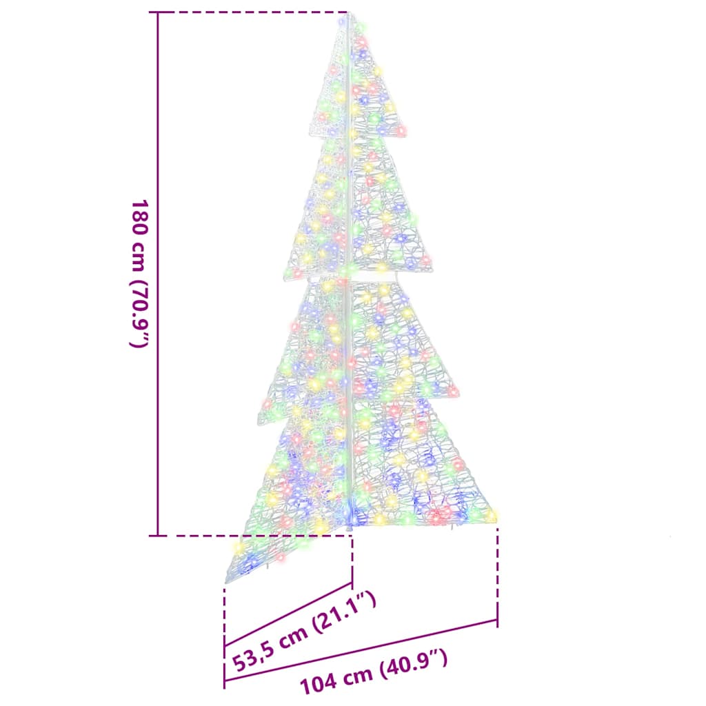 Albero di Natale con 240 LED Multicolore 180 cm Acrilico