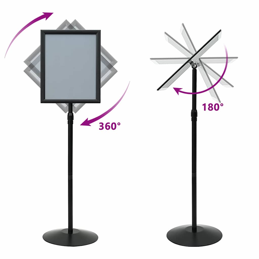 Supporto Poster a Piedistallo Nero a3 Alluminio e PVC