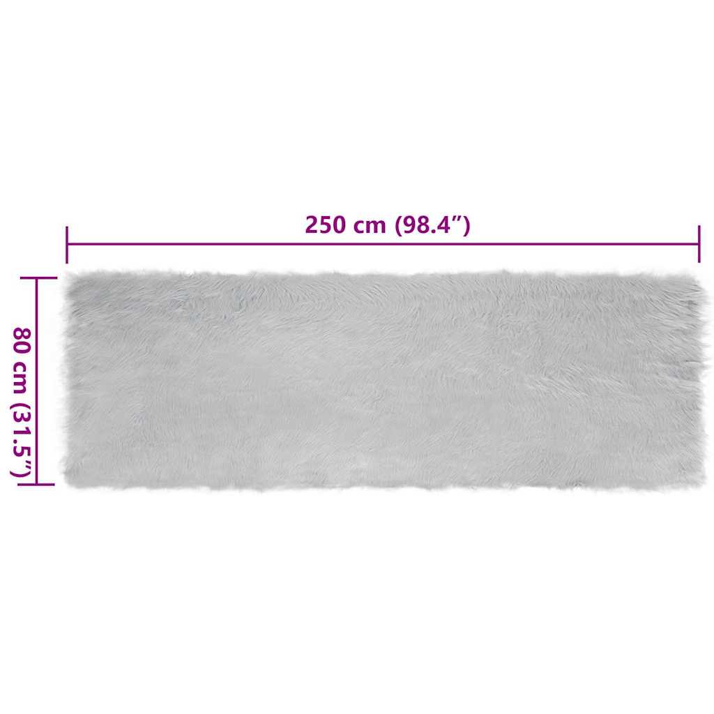 Tappeto Pecora Tafalla Grigio 80 x 250 cm Poliestere