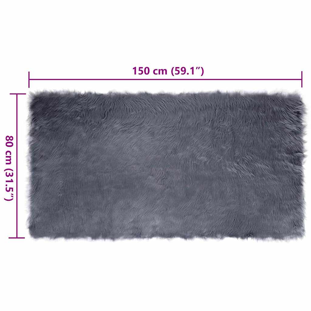 Tappeto Pecora Tafalla Antracite 80 x 150 cm Poliestere