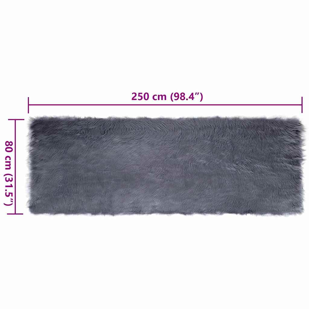 Tappeto Pecora Tafalla Antracite 80 x 250 cm Poliestere