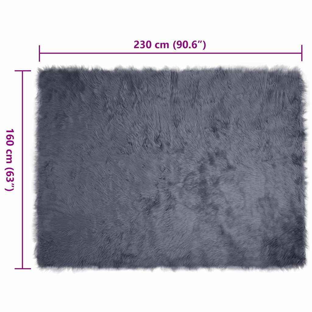 Tappeto Pecora Tafalla Antracite 160 x 230 cm Poliestere