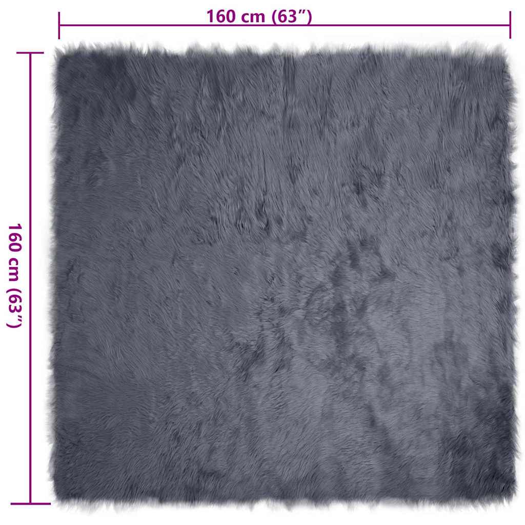 Tappeto Pecora Tafalla Antracite 160 x 160 cm Poliestere