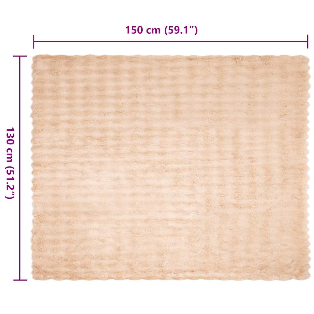 Coperta in Pelliccia di Coniglio Finta 4 pcs Beige 130 x 150 cm