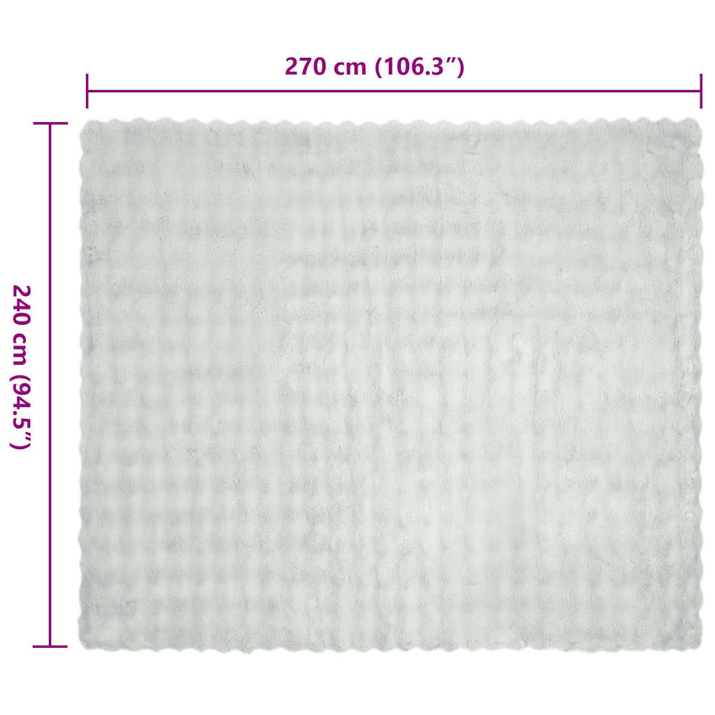 Coperta in Pelliccia di Coniglio Finta 4 pcs Grigio