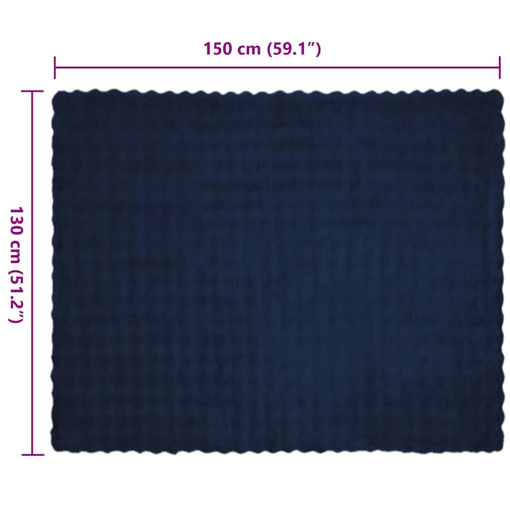 Coperta in Pelliccia di Coniglio Finta 4 pcs Blu Marino