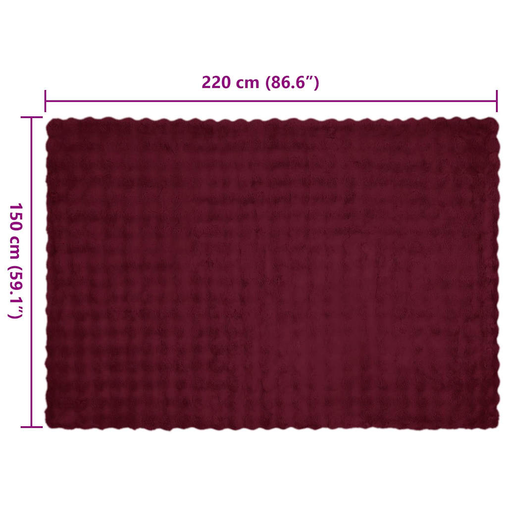 Coperta in Pelliccia di Coniglio Finta 4 pcs Rosso Bordeaux