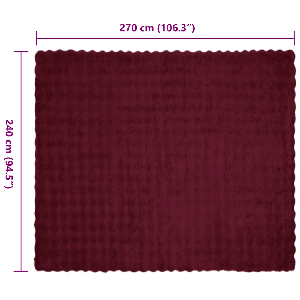 Coperta in Pelliccia di Coniglio Finta 4 pcs Rosso Bordeaux