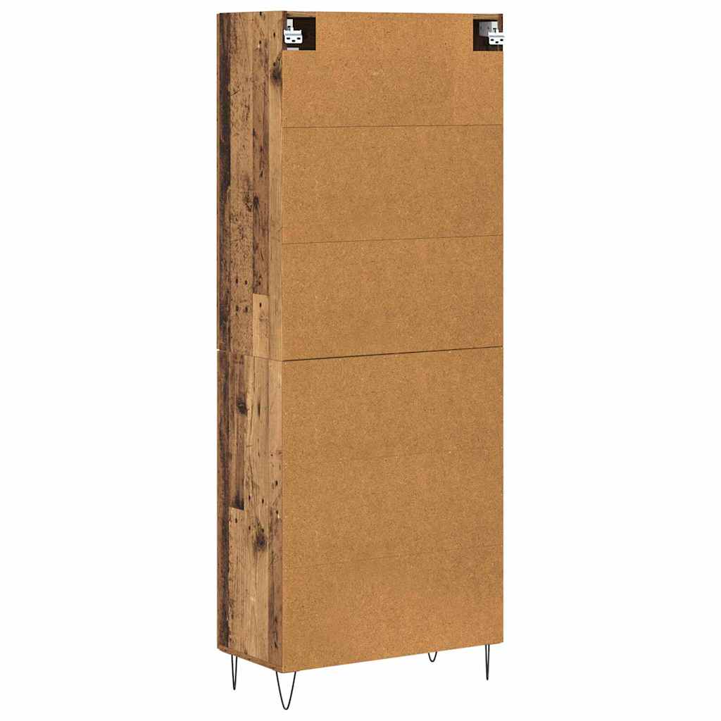 Credenza 2 pcs Legno vecchio Legno ingegnerizzato e vetro | homemem39