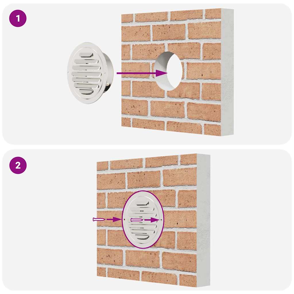 Coperture per ventilazione d'aria 4 pcs Argento 100 mm | homemem39