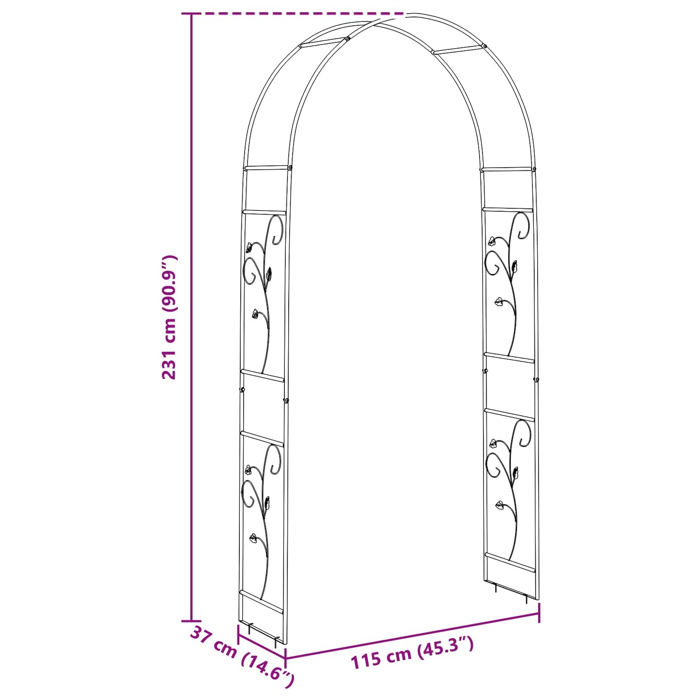 Arco da Giardino Floreale Verde 115 x 37 x 231 cm | homemem39