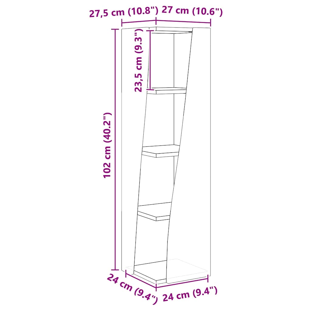 Mobile angolare Rovere artigianale 27,5x27x102cm | homemem39