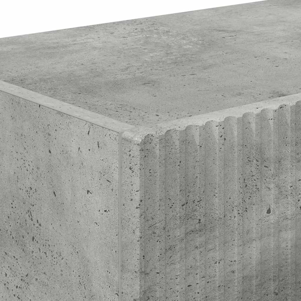Mobile TV da parete 2 pz Calcestruzzo Legno ingegnerizzato