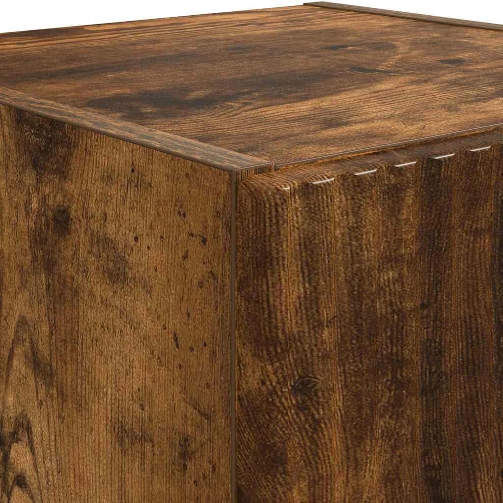 Mobile TV da parete 2 pz Rovere fumé Legno ingegnerizzato