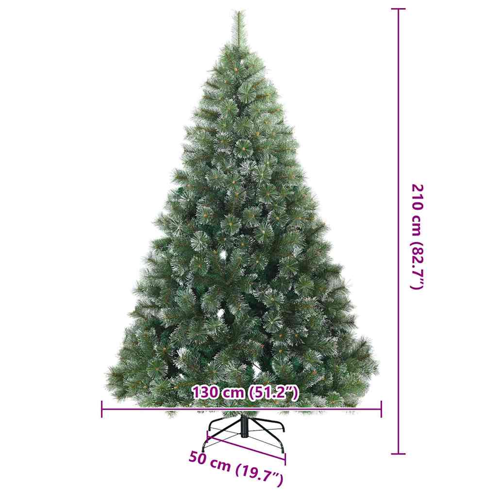 Albero di Natale Artificiale Snodato Foderato di Neve Bianco
