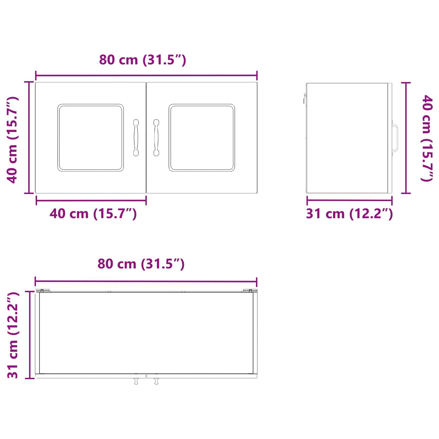 Pannello lavastoviglie Kalmar Legno vecchio 80 x 31 x 40 cm