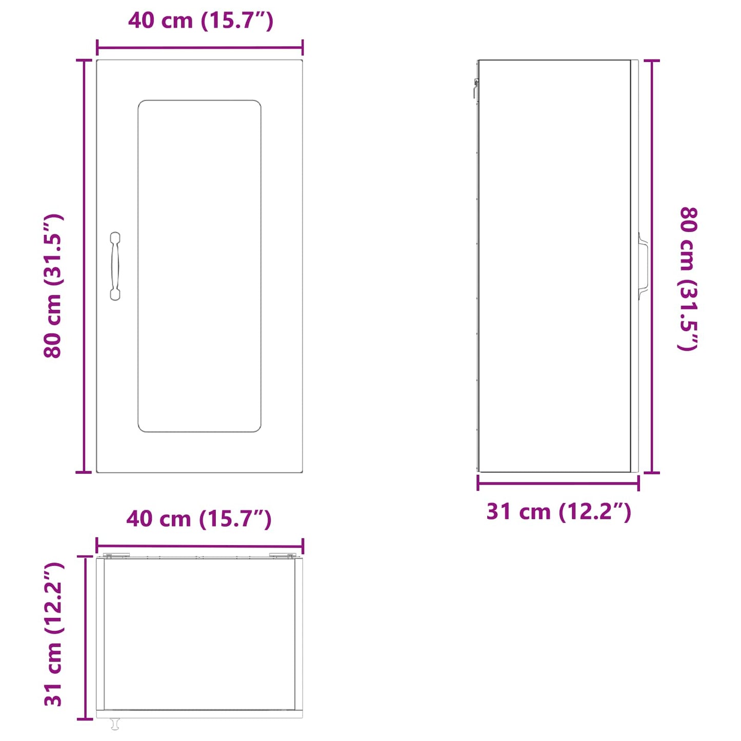 Pannello lavastoviglie Kalmar Legno vecchio 40 x 31 x 80 cm
