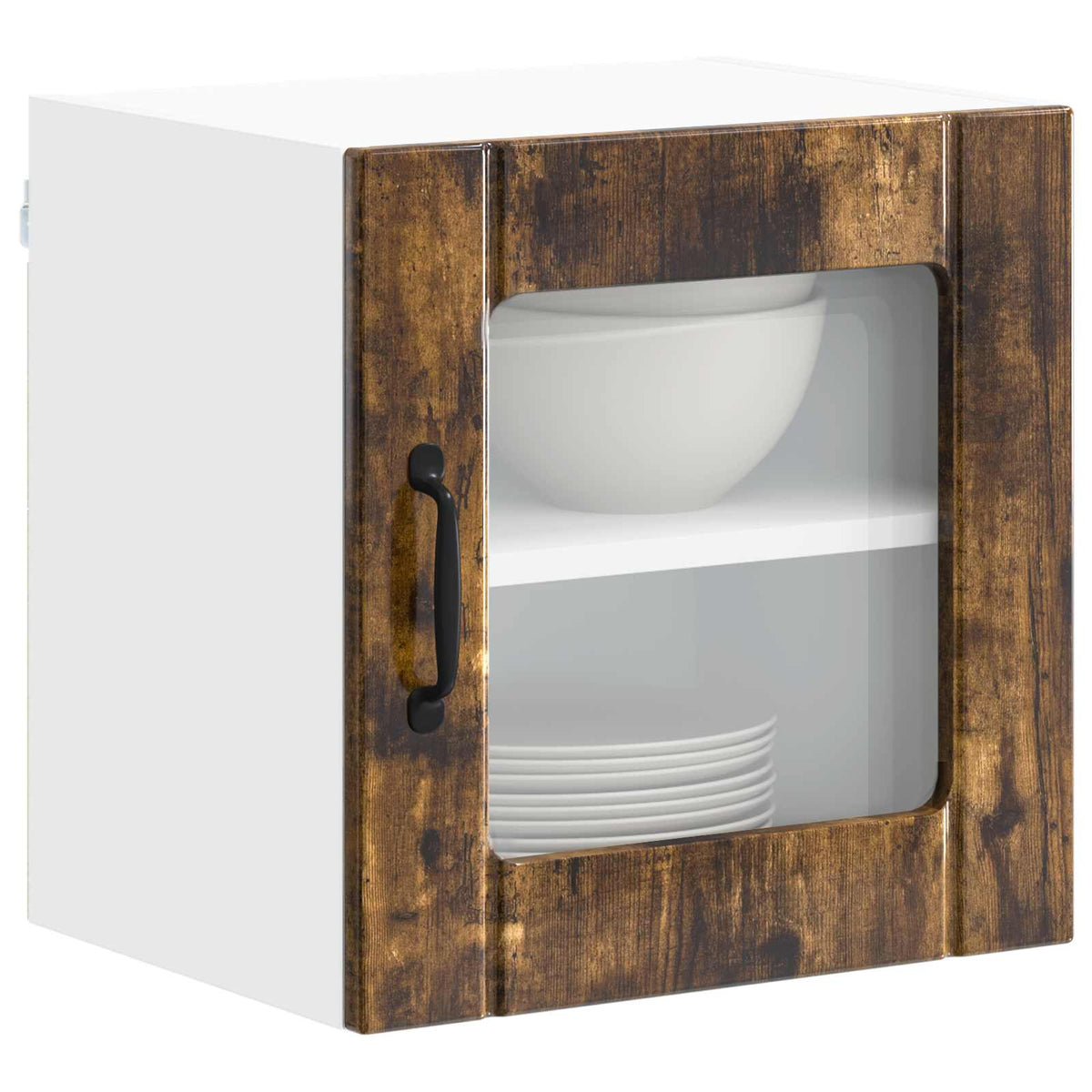 Mobile in vetro da parete LUCCA Rovere Fumo 40 x 31 x 40 cm - homemem39