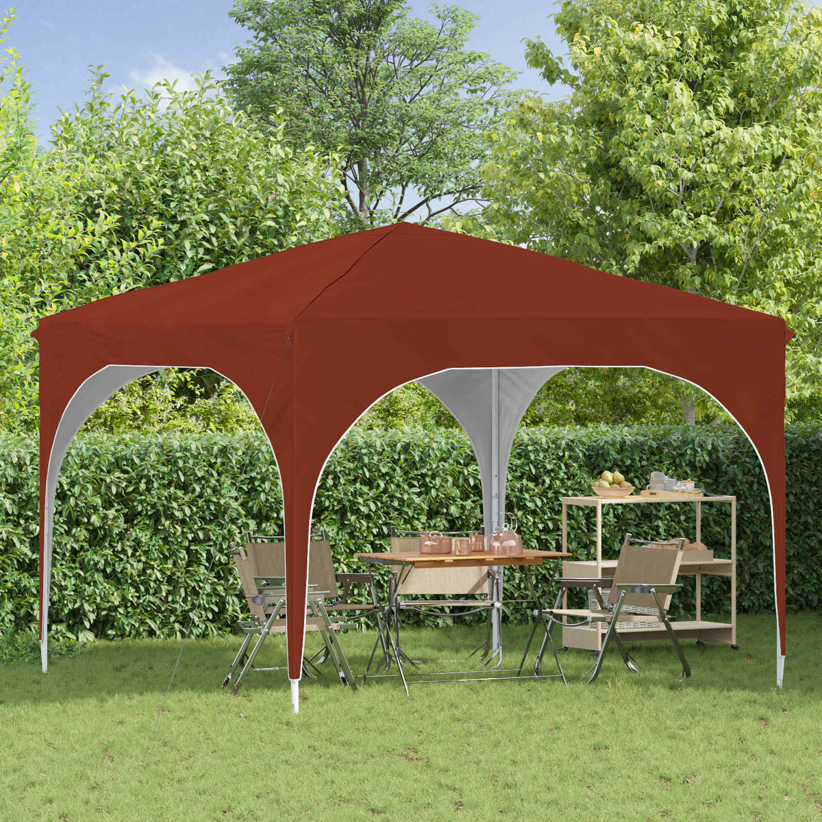 Tenda per feste a pop-up 290 x 290 x 245 cm Terracotta - homemem39