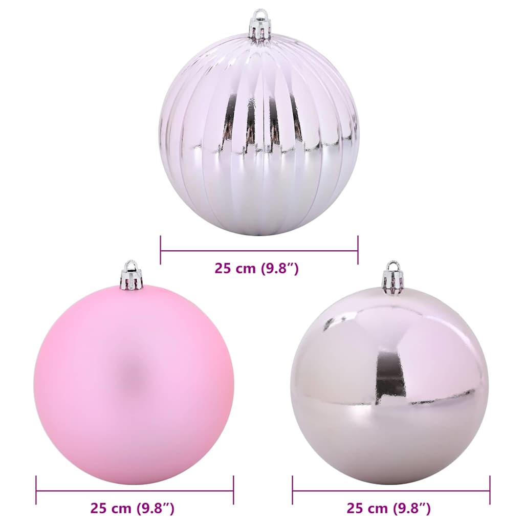 Set di palline di Natale XXL 3 pz Rosa Plastica | homemem39