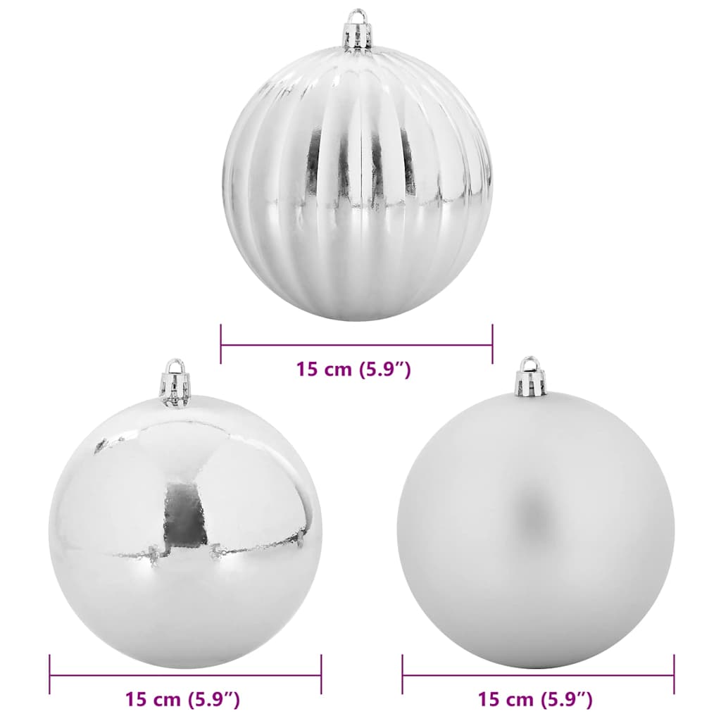 Set di palline di Natale XL 9 pz Argento Plastica | homemem39