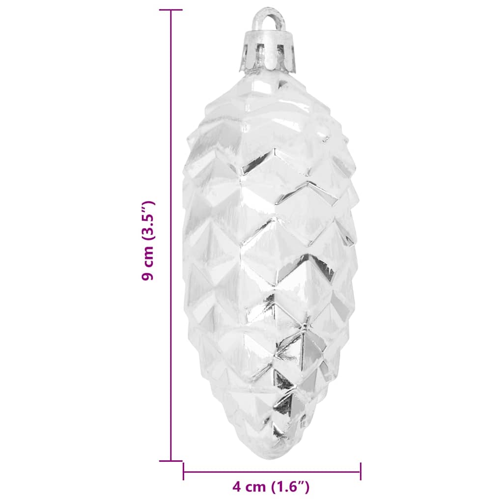 Palla di pino di Natale 40 pcs Argento Plastica | homemem39
