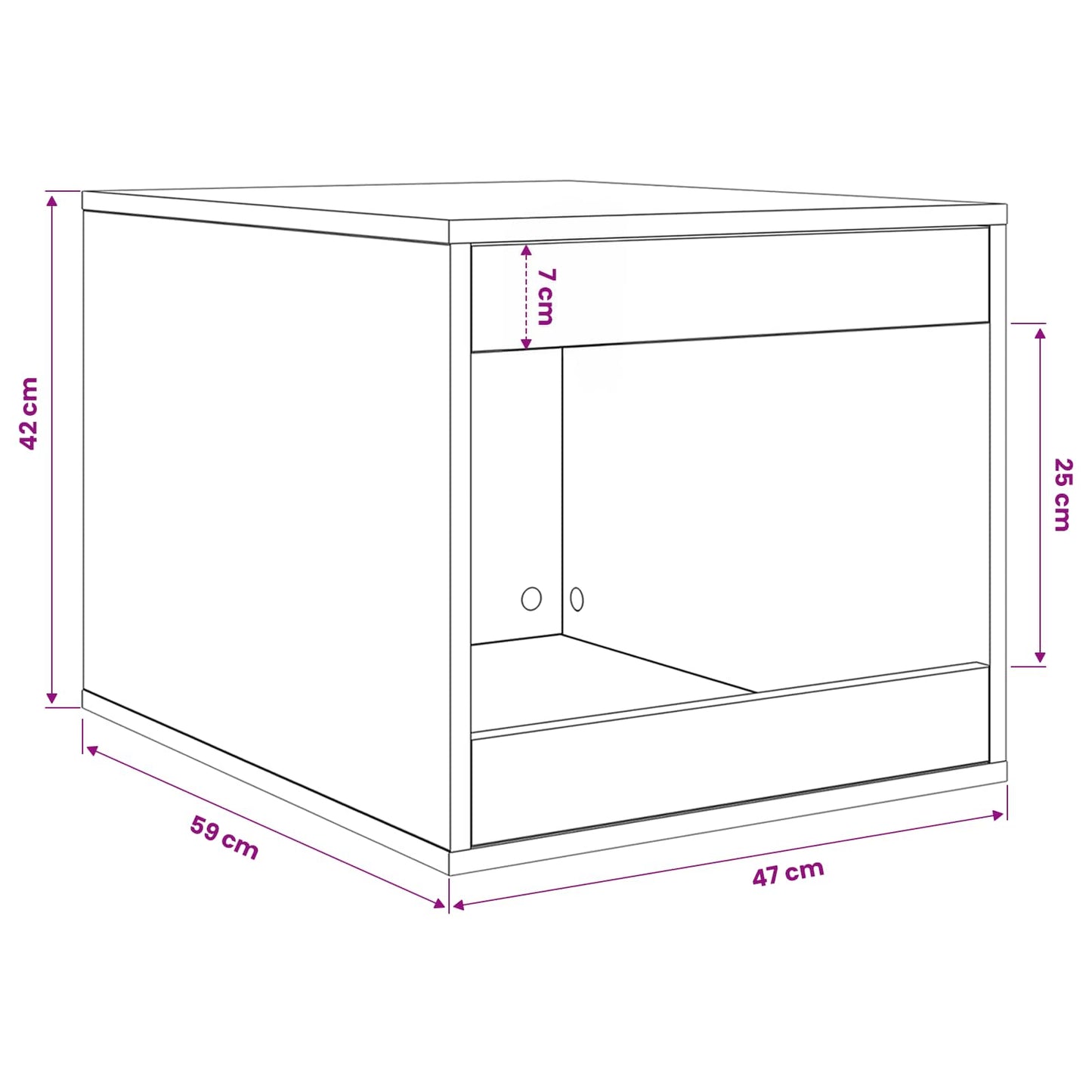 Rifugio per lettiera per gatti Rovere Nero 47 x 59 x 42 cm