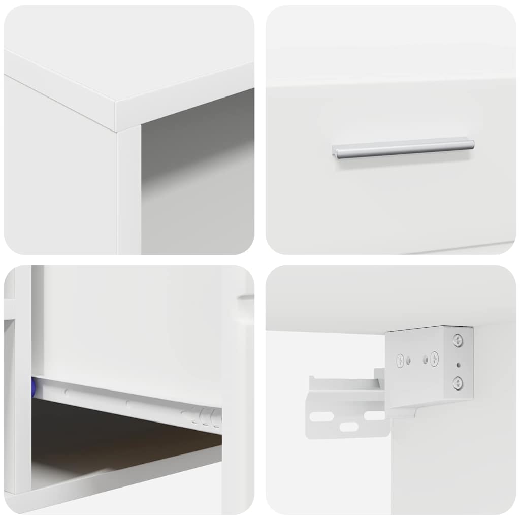 Set mobile TV con porta FLORIN 3 pcs Bianco Legno multistrato | homemem39