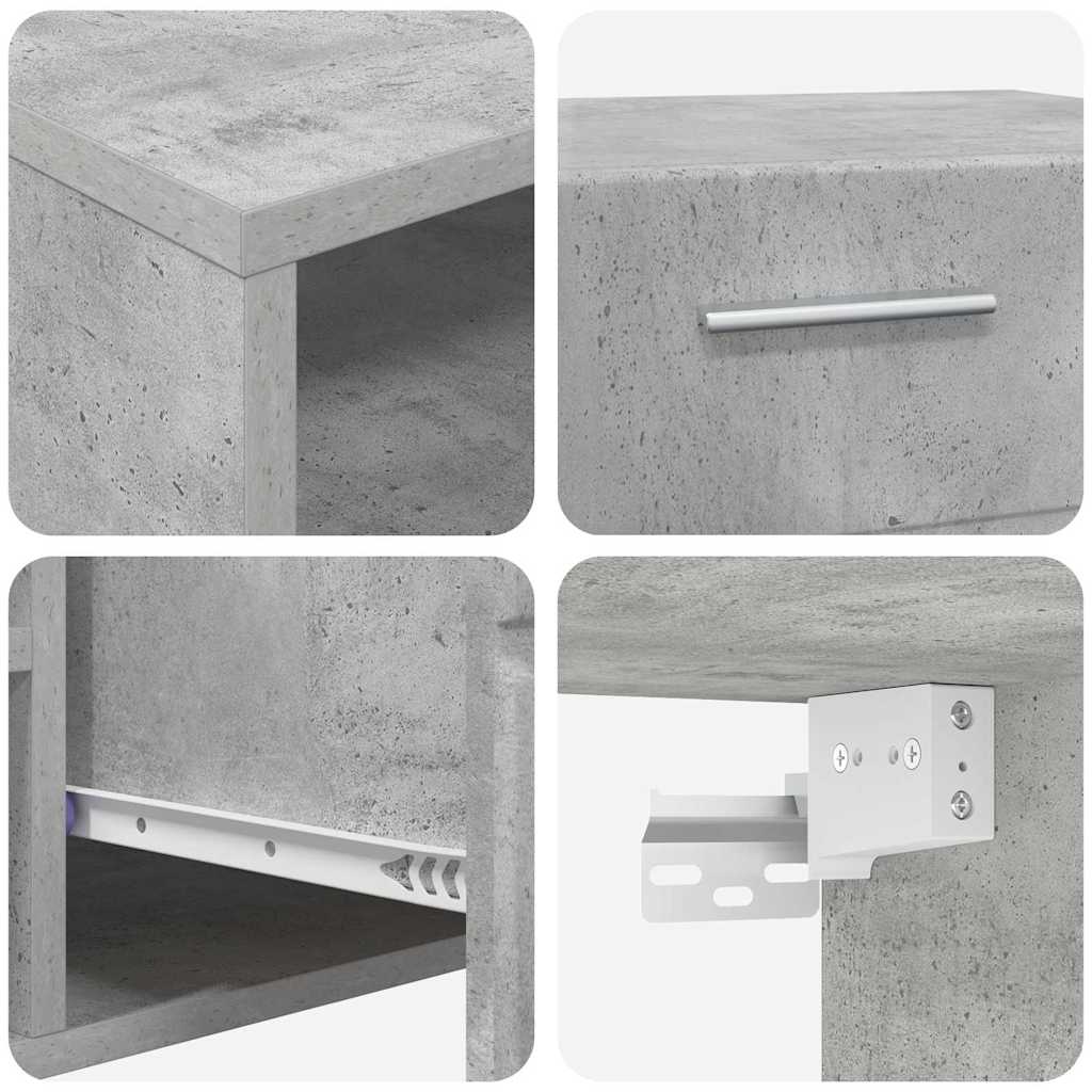 Set mobile TV FLORIN 3 pz Grigio cemento Legno ingegnerizzato