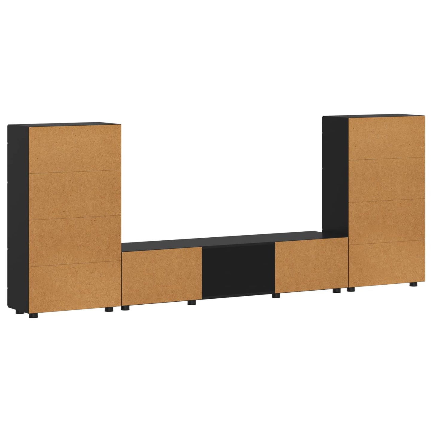 Set mobile TV con cassetto FLORIN 3 pcs Nero Legno multistrato | homemem39
