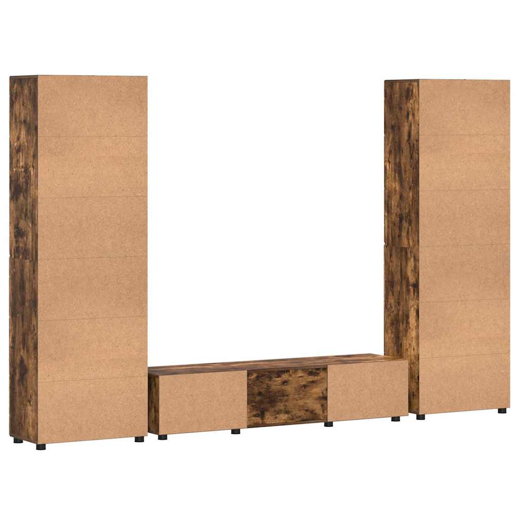 Set mobile TV FLORIN 3 pz Rovere fumé Legno ingegnerizzato